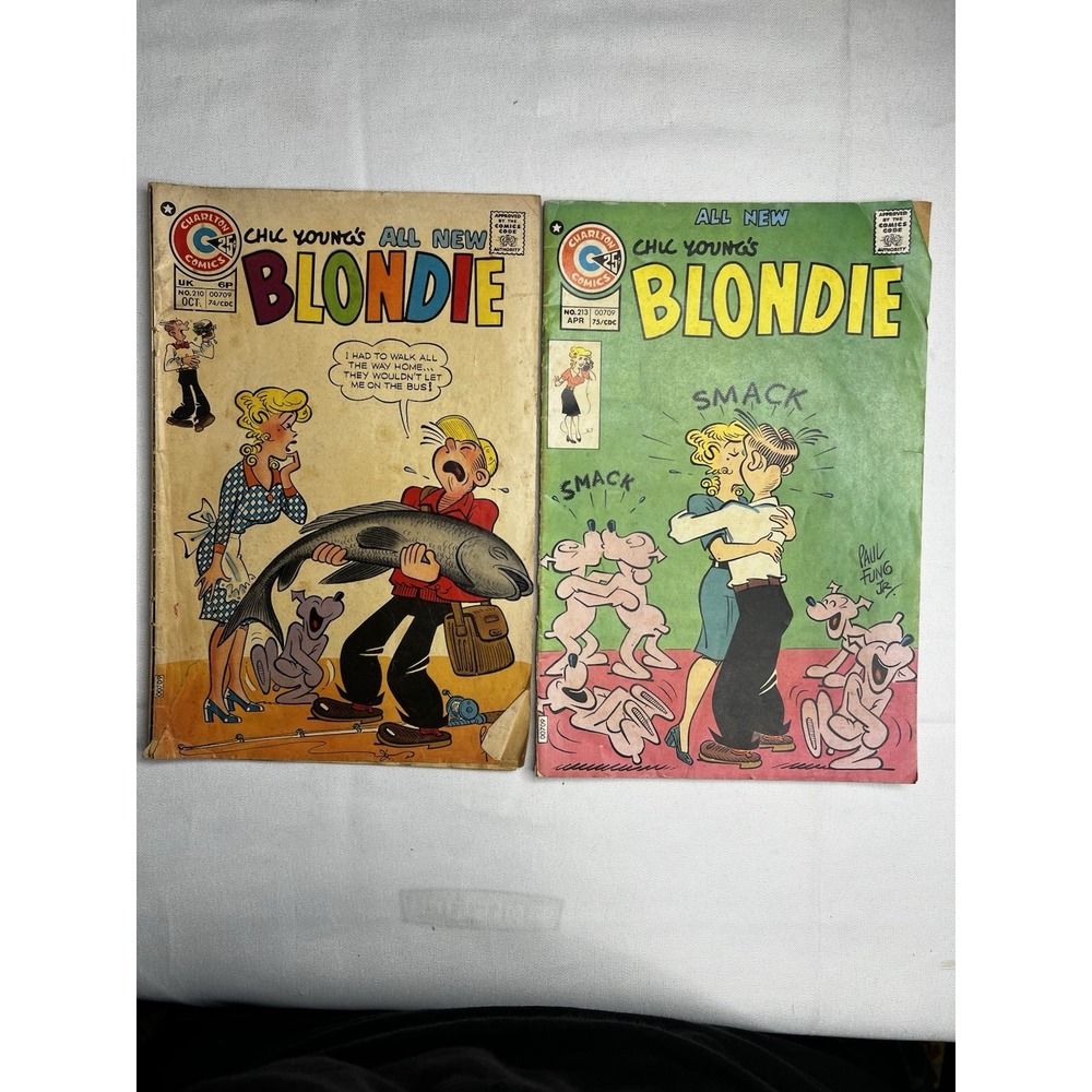 Charlton Blondie #210 #213 Comic Lot 1974 1975 Chic Young Bronze Age Vintage